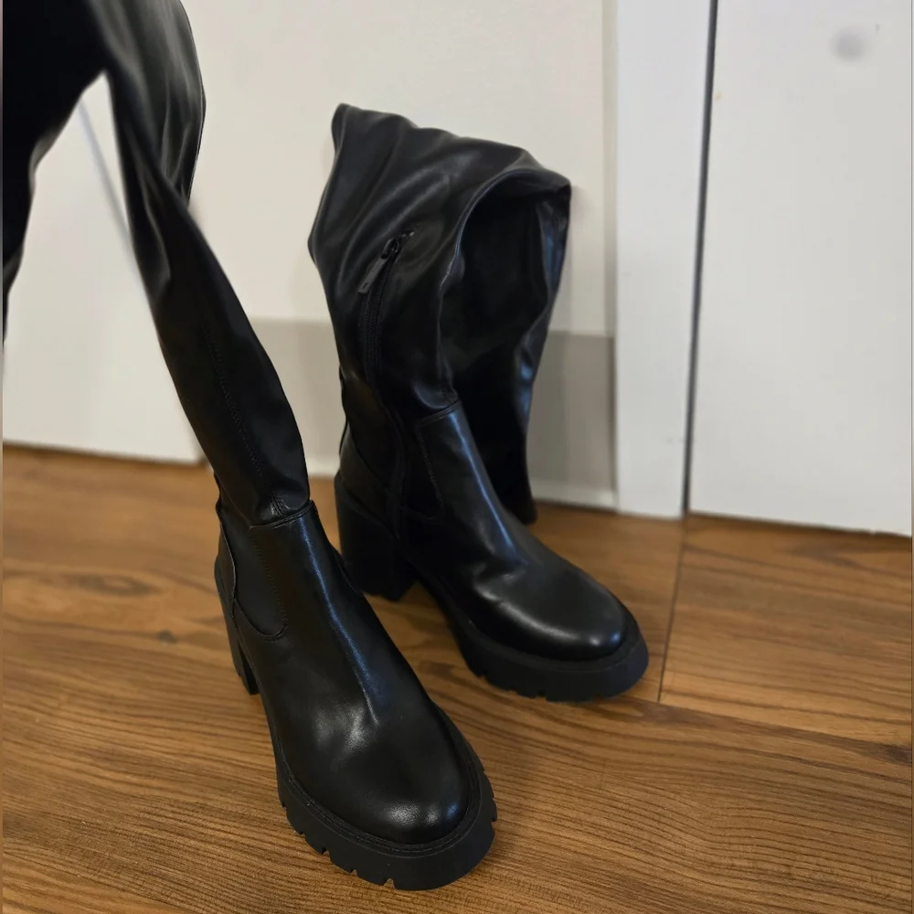 Zara Over The Knee Chunky Boots - Picture 5 of 10